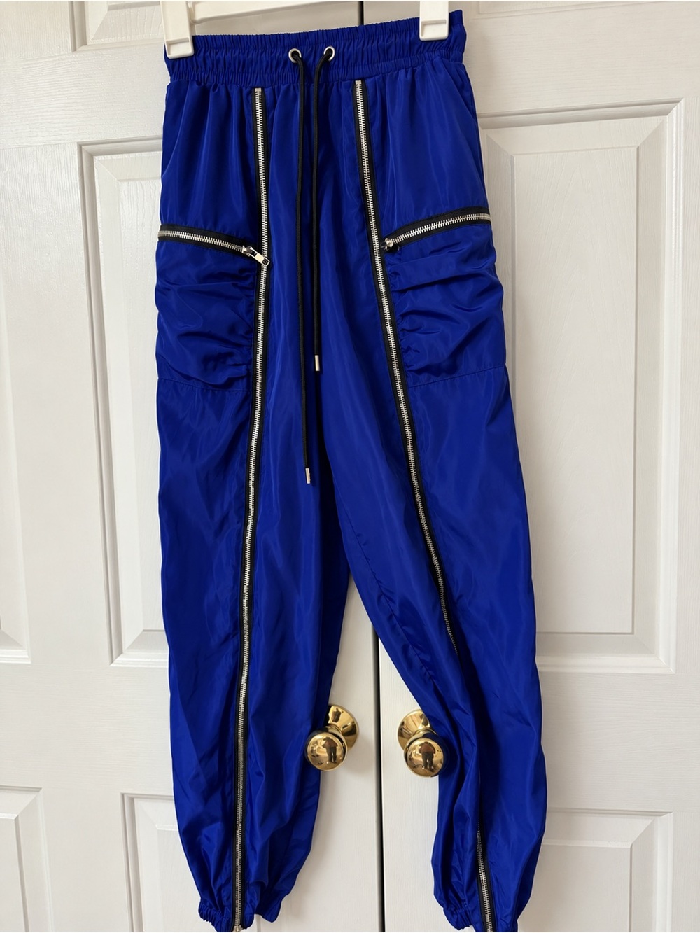Forever 21 Royal Blue Zipper-Trim Jogger Pants